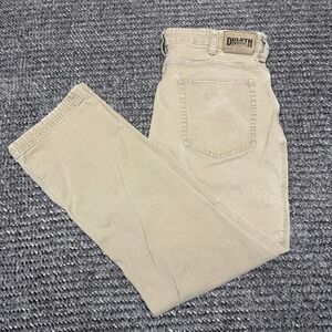Duluth Trading Co Mens Flex Firehose Work Pants 36x30 Khaki Tan Canvas